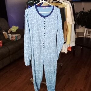 La Vie En Rose Light Blue Patterned Pajama Onesie